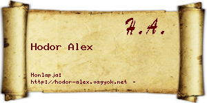 Hodor Alex névjegykártya
