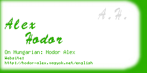 alex hodor business card